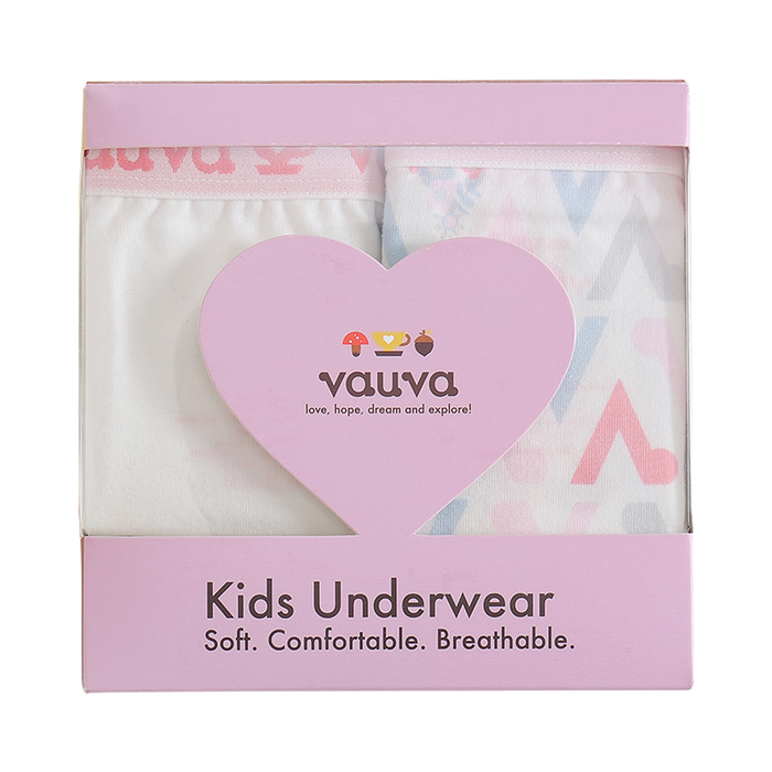 VAUVA Vauva Girls Organic Cotton Underwear - Vauva Pattern / White Underwear