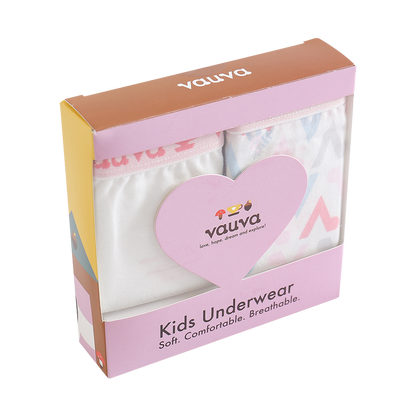 VAUVA Vauva Girls Organic Cotton Underwear - Vauva Pattern / White Underwear