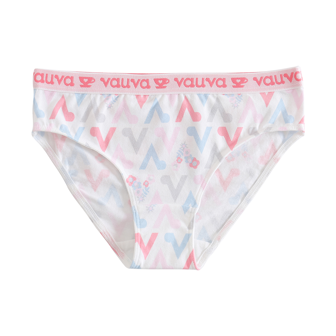 VAUVA Vauva Girls Organic Cotton Underwear - Vauva Pattern / White Underwear