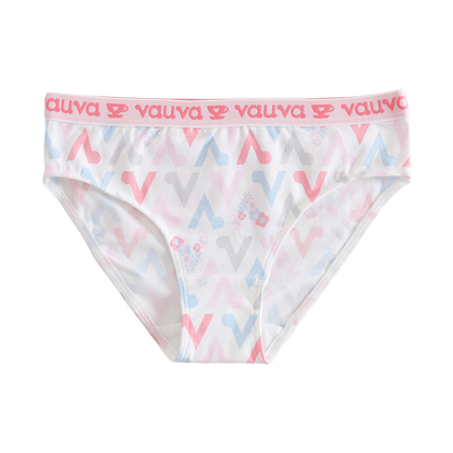 VAUVA Vauva Girls Organic Cotton Underwear - Vauva Pattern / White Underwear