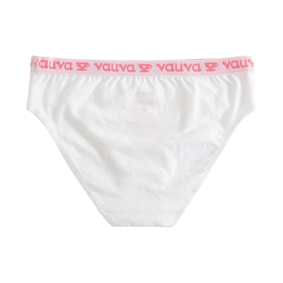 Vauva Girls Organic Cotton Underwear - Vauva Pattern / White