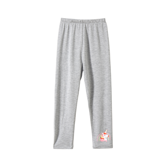 VAUVA Vauva Girls Unicorn Long Pants - Grey Bottoms
