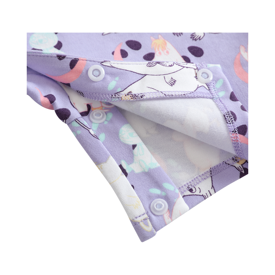 Vauva x Moomin All-over Print Short Sleeves Romper (Purple)