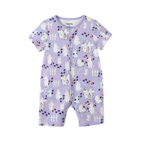 Vauva x Moomin All-over Print Short Sleeves Romper (Purple) product image front 