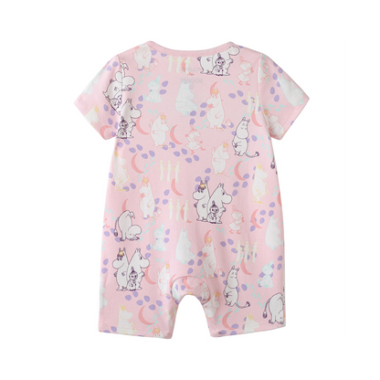 Vauva x Moomin Vauva x Moomin All-over Print Short Sleeves Romper (Pink) Romper