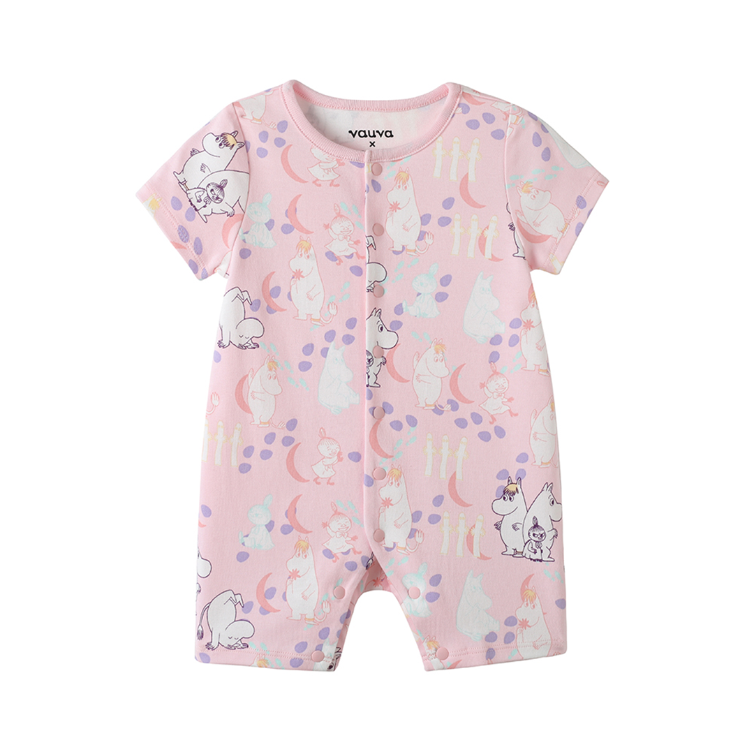 Vauva x Moomin Vauva x Moomin All-over Print Short Sleeves Romper (Pink) Romper