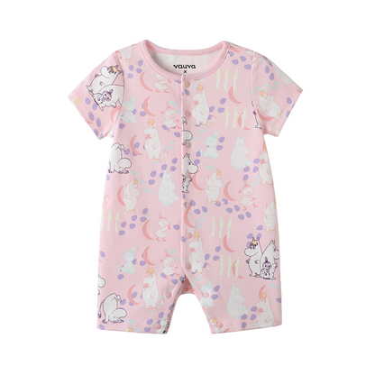 Vauva x Moomin Vauva x Moomin All-over Print Short Sleeves Romper (Pink) Romper