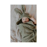 Wooly Organic Towel Baby - Bunny Sage Green