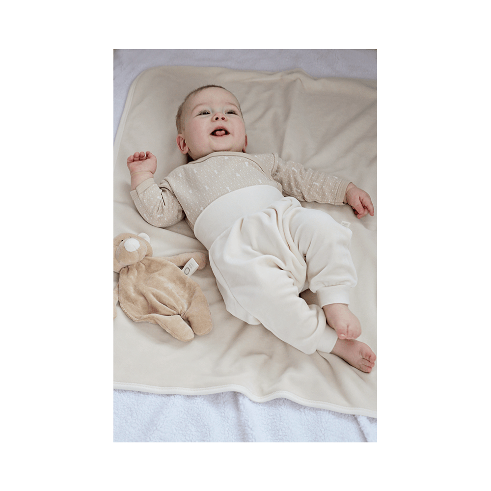 Wooly Organic comforter with dummy holder - Teddy - My Little Korner