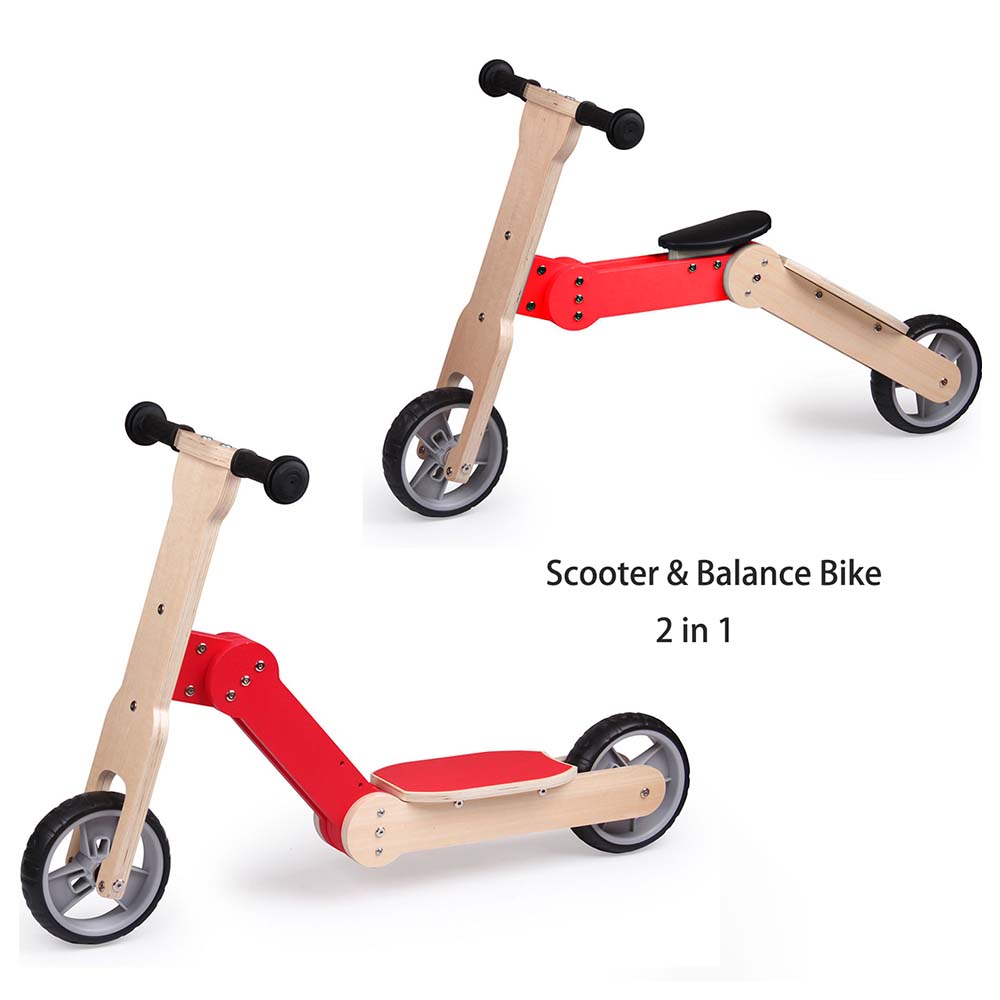 Udeas Udeas Varoom-mini 2in1 scooter-Red Wooden Toy